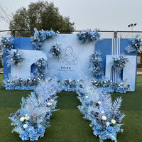 Fleur artificielle d'automne pour coin de mariage, arc de suspension, décoration murale, événement, Banquet, Table, centre de Table, arrangement de route, plomb Floral, Delphinium