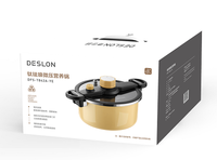Casserole à soupe grande capacité en acier inoxydable avec couvercle en verre émaillé de 18 cm, marque privée, écologique, cuisson rapide sous pression