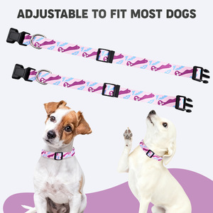 Nouveau collier pour chien réglable à libération rapide de la série Happy Custom Playful avec anneau en D, en polyester, motif imprimé - Product Image 4