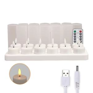 Juego de 4 Velas LED Recargables sin Llama, con Luz Parpadeante para Decoración Navideña - Product Image 3