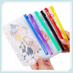 Multi-Functional A5 A6 6 Holes Zipper Bag Soft Pvc Pocket Folder Ring Pouch Accessories Cash <b>Money</b> <b>Envelope</b> Budget Binder - Product Image 3