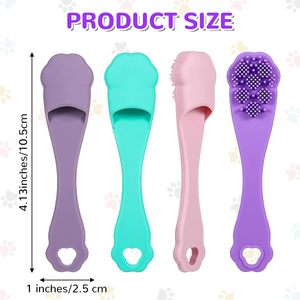 OEM ODM Dental Care Silicone Bristles Puppy <b>Pet</b> Dog 360 Degree Tooth <b>Brushing</b> Finger Toothbrush Kit for Teeth Cleaning - Product Image 2