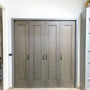 Chứng nhận chất lượng Shaker phong cách gỗ sồi trắng gỗ gụ gỗ nội thất cửa trượt cho phòng gấp gỗ rắn bi gấp cửa - Product Image 3