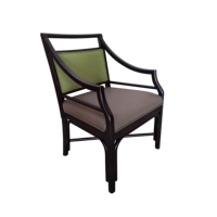 Fauteuil de salle à manger rembourré en cuir PU, style français classique, pour restaurant, café, hôtel, meuble en bois, pour hall d'hôtel