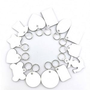 Wholesale Sublimation <b>Key</b> <b>Ring</b> Heat Transfer <b>Key</b> Chain DIY Printing Sublimation Blank MDF Wood Keychains - Product Image 1