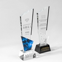 Trofeo de Cristal de Diamante Minimalista Ecológico de Alta Calidad con Logotipo Personalizado, Impresión UV y Grabado Láser para Ceremonias de Premiación