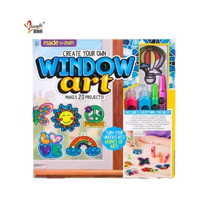 Giocattoli fai da te dipingi il tuo Suncatcher Double Craft Mash Window Art e kit appiccicosi per bambini