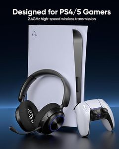 Casque de jeu sans fil INGA pour <span class=keywords><strong>PS5</strong></span>, PS4, PC, Mac, Switch, équilibre jeu/chat pour <span class=keywords><strong>PS5</strong></span>/4, 2,4 GHz/<span class=keywords><strong>Bluetooth</strong></span> 5.2 - Product Image 2