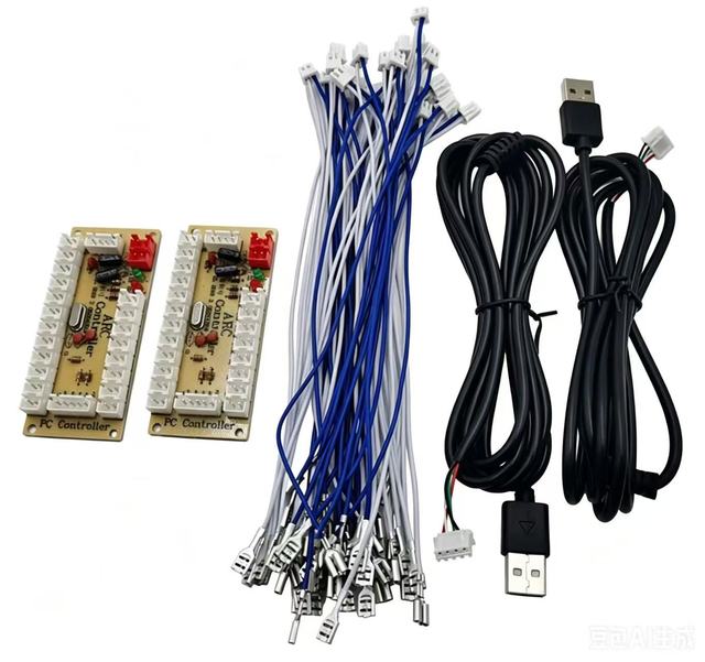 2 Players zero Delay Arcade USB Encoder Board, PC Joystick Control Circuit Panel for Retro Fighting Game Cabinet