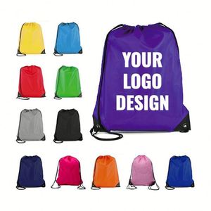Custom Logo Unisex Gym <b>Drawstring</b> <b>Backpack</b>, Pretty Design Waterproof Softback with Soft Handle & Adjustable Belt - Product Image 3
