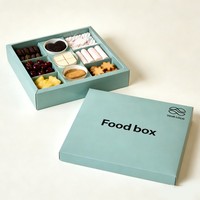 Boîte en papier kraft pour biscuits et chocolats de fête avec séparateur, plateau à fruits avec couvercle, boîte à dessert et à sauce – Vente en gros