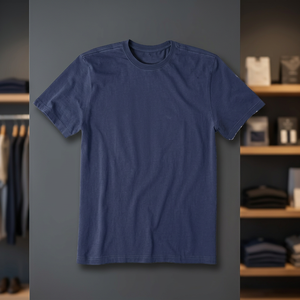 Camiseta Premium Azul Marino para Hombre, Cuello Redondo, Manga Corta, Algodón, Corte Regular, Estilo Casual, Básico, Ropa Urbana de Verano - Product Image 4