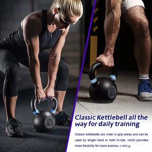 विमफिट वाणिज्यिक कस्टम लोगो 6-32 किलोग्राम पाउडर लेपित लोहा केटलबेल ताकत प्रशिक्षण केतली बेल के साथ या w/o रंग छल्ले के साथ - Product Image 5