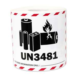 UN3090 Un3091 Un3480 <span class=keywords><strong>Un3481</strong></span> Etiquetas de advertencia de batería de iones de litio Material peligroso Rollo de puntos Pegatinas adhesivas - Product Image 4