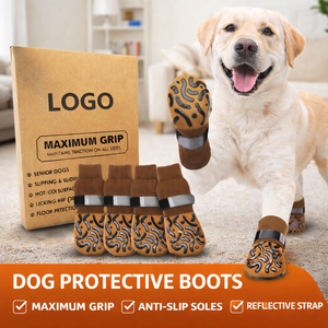 क्लासिक समायोज्य कपास कुत्ते को बड़े मध्यम कुत्तों के लिए बाहर के इनडोर सुरक्षा के साथ गैर-पर्ची लुभावनी पालतू जूते - Product Image 1