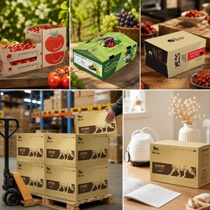 Boîte en carton ondulé écologique, minimaliste, rigide, avec impression de logo personnalisée FX, pour fruits et légumes, vente au détail - Product Image 2