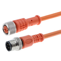 Connecteur M12 circulaire étanche, boîtier orange, prise aviation, couleur de boîtier personnalisée pour connexion de capteur de contrôle de machine