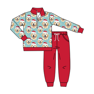 Kids <b>Christmas</b> Vintage Red Truck Pine <b>Tree</b> Pajamas Long Sleeve <b>Top</b> Pants 2 Piece Toddler Holiday Pinecone Print Home Set - Product Image 3