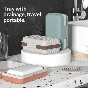 Jabonera con Tapa, Jabonera de Plástico, Mantiene el Jabón Seco, Orificios de Drenaje, a Prueba de Fugas, Portátil para el Hogar, Baño, Viajes, Campamento - Product Image 4