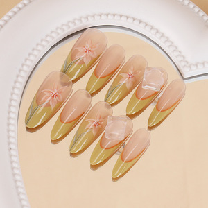 TikTok Hot-Selling Handmade Wearable High-End French Nail Stickers Fini Amovible Long Fake Nails 30 Pieces - Product Image 3