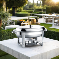 Elektrische RVS Verdikkingsserie Soepchafingdish Ei-vormige Gepolijste Afwerking Chef Schotelset voor Hotels Restaurants Voedsel