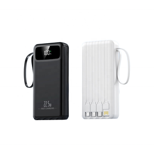Promotion Travel Friendly Power Bank 20000mah With Built in 4 Cables Torch Light USB-C PD 22.5W Fast Charging Portable Charger