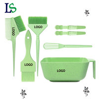 Bol de mélange de couleur pour salon de coiffure en paille de blé avec logo personnalisé, design antidérapant en plastique, pour teinture capillaire