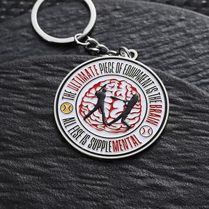 Porte-clés mousqueton de baseball en émail personnalisé, irrégulier 2D, en alliage de zinc plaqué argent, écologique, avec logo, pour souvenirs, vente en gros - Product Image 4