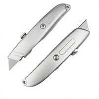 Couteau utilitaire rétractable en métal robuste |   Cutter en alliage d'aluminium avec verrou de sécurité |   Outil de coupe professionnel