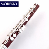 MORESKY Piccolo Cocobolo Wood Cupronickel Half-size Flute Nickel Silver Surface Silver Plated C Key Body Material Ebony Open