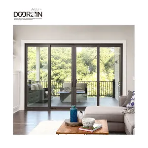 Modern New Style Aluminum Entrance Door Windproof Thermal Break Insulated Sliding Patio Doors Exterior