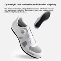 TOSUOD – chaussures de cyclisme en maille respirante, baskets de vélo de route et vtt, semelle en caoutchouc légère de 258g, boucle rotative, 38-46, blanc