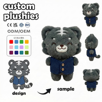 Fabricant de jouets en peluche personnalisés, porte-clés mini tigre à capuche, porte-clés chat, cadeaux d'anniversaire d'entreprise, porte-clés poupée en peluche personnalisée