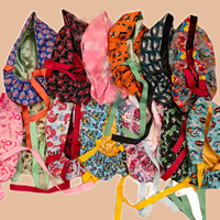 Casquettes de chirurgien pour femmes avec queue de cheval, équipe de football de Miami, avec doublure en satin, liens en ruban, logo personnalisé, chapeaux de travail avec queue de cheval