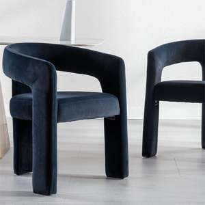 Bán Buôn Bắc Âu Hiện Đại Thùng Bọc Nhung Bên Giọng Ghế Ăn Với Tay vịn Mở Lại 3 Chân - Product Image 5