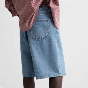 Short en jean Hip Hop pour hommes de haute qualité personnalisé pur coton classique décontracté Denim respirant séchage rapide solide motif poche plaine - Product Image 5