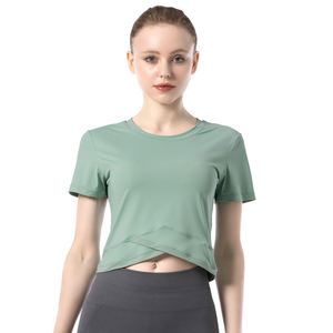 Ensembles de débardeurs de yoga à manches courtes en nylon écologique sans couture pour femmes pour la salle de sport et le fitness - Product Image 2