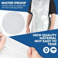 Apron sekali pakai biodegradable tanpa lengan dari PE, ramah lingkungan, tahan air, tahan minyak, terbuat dari plastik polietilen untuk layanan makanan dapur