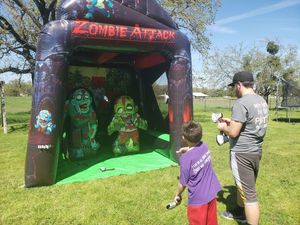 Tây <span class=keywords><strong>Showdown</strong></span> Trò chơi bắn súng Lễ Hội-Trò chơi ngoài trời đa chơi Hoang Dã phía Tây loạt đá Luân Lưu trò chơi bắn súng Inflatable Gallery Booth - Product Image 6