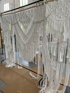 Suspension murale en macramé tissée à la main en coton, style Art Déco Media <span class=keywords><strong>Luna</strong></span>, pour arche de mariage, fleurs, design saisonnier, occasions romantiques - Product Image 3