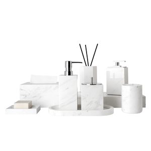 SAIDKOCC Luxury 35 Style Free Combination Nature Marble Jazz White Customized Shape <b>Bathroom</b> Accessories Set Easy Installation - Product Image 1