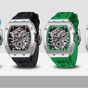 PAGANI DESIGN PD-YS012 Skeleton Watch Sapphire Automatic Mens Quartz Watch Silicone Square <b>Clock</b> Waterproof Relogio Masculino - Product Image 6