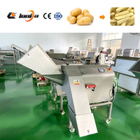 Automatische 800kg/uur groente- en fruitsnijmachine met motor voor bakkerijen en meelfabrieken, friet snijmachine
