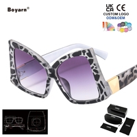 Lunettes de soleil œil de chat Boyarn, monture large irrégulière, lunettes originales bicolores, montures de lunettes avec plaquettes de nez personnalisées