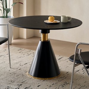 Mesa de Comedor Redonda de Madera Maciza Estilo Vintage para Hogar, Balcón, Apartamento Pequeño, Negociaciones Comerciales, Uso en Cafeterías - Product Image 3