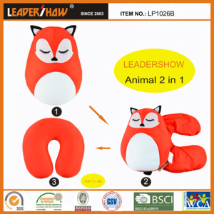 Cute Animal <strong>Kids</strong> Transform <strong>Pillow</strong> Blanket Plush Toys 2 in 1 Neck <strong>Travel</strong> <strong>Pillow</strong> - Product Image 2