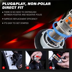 Super Bright T3 CANBUS LED Turn Signal <strong>Reverse</strong> <strong>Bulbs</strong> 1156 BA15S BAU15S P21W PY21W Anti-Hyper <strong>Flash</strong> 27W 1200LM Amber White Red - Product Image 5