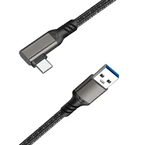 Factory Shipped PVC Elbow USB 3.1 Type A To Type C Mobile Phone Charging Cable 3A Fast Charging For Cars Barcode Scanner