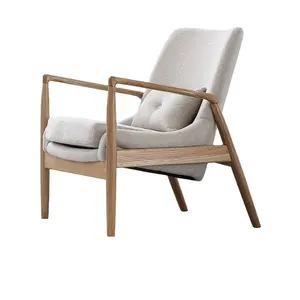 Vente en gros de chaises en bois canapé chaise rembourrée en bois massif chaise longue de loisirs pour le salon