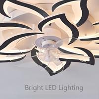 Lampu Kipas Langit-Langit LED DC Modern Minimalis Nordik dengan Remote Control, Pintar & Senyap 220V/110V (untuk Ruang Tamu & Kamar Tidur)